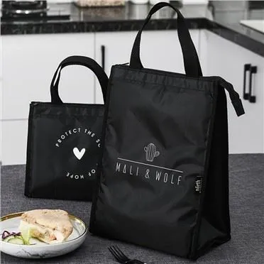 Дебела черна изолирана торбичка за охлаждане